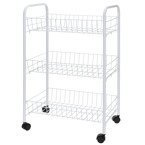 Cărucior de bucătărie 3 niveluri, Alb, EH