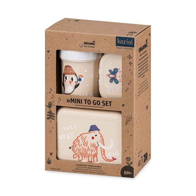 Set: sticlă de apă 200 ml și cutie de prânz HOP ON AT HOME, 3 piese, KOZIOL