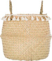 Coș decorativ, iarbă de mare, țesut, Ø 31 cm, cu franjuri