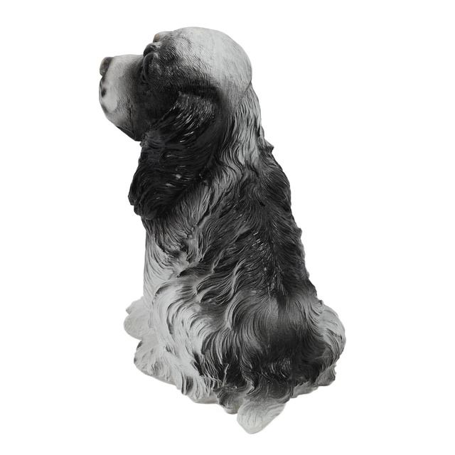 Figurina de gradina a unui caine spaniel, inaltime 27 cm, din piatra artificiala