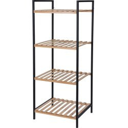 Raft baie, 4 niveluri, bambus, organizator pentru baie