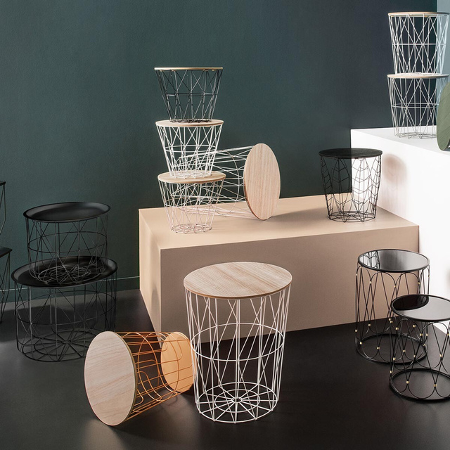 Măsuță de cafea cu structură din oțel, masă ocazională din otel cu spațiu de depozitare