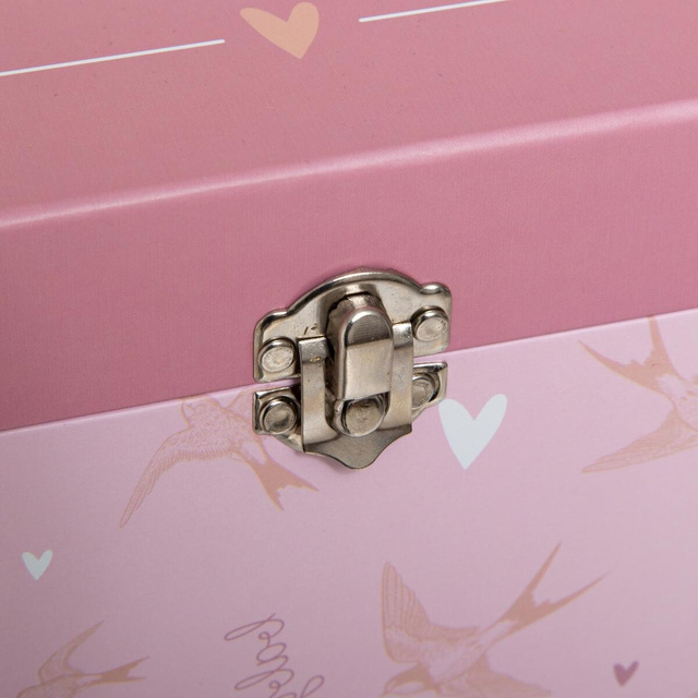 Cutie suveniruri cu album foto, roz, 7 elemente