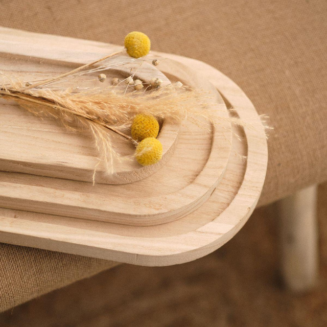 Set 3 tavite pentru bijuterii Indie, din lemn