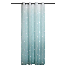 Cortină cu motiv de lună 140 x 260 cm, albastru