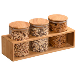 Organizatoare din bambus, inchidere ermetica, 3 bucati, Kesper