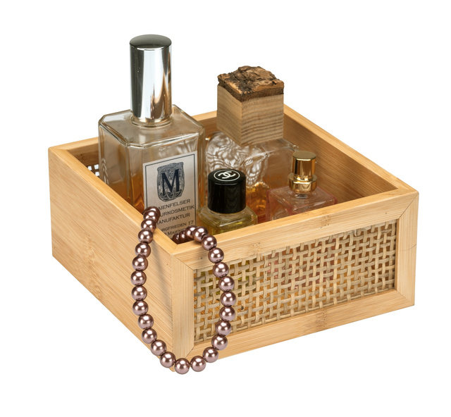 Suport cosmetice ALLEGRE BAMBOO, 15 x 7 x 15 cm, WENKO