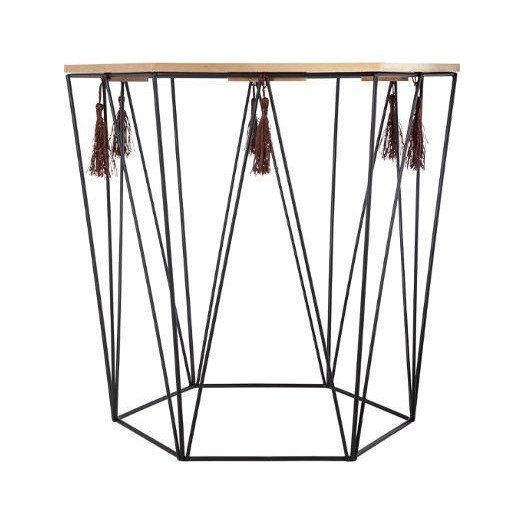 Masa de cafea, Bej/Negru, 43x40 cm, Atmosphera Créateur d'intérieur