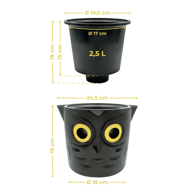 Ghiveci cu indicator de apa, Ø 18 cm