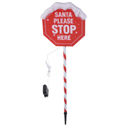 Semn pentru Moș Crăciun, decoratiune luminoasă pentru exterior, 105 cm