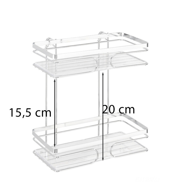 Raft de baie PREMIUM pentru duș, 2 niveluri - oțel inoxidabil, WENKO