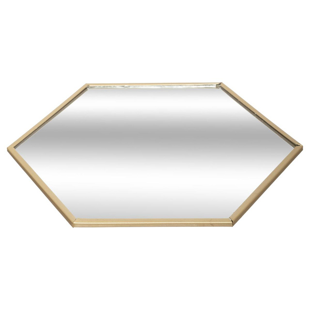 Suport tip oglinda pentru lumânări, hexagonal, Auriu, Ø 20 cm