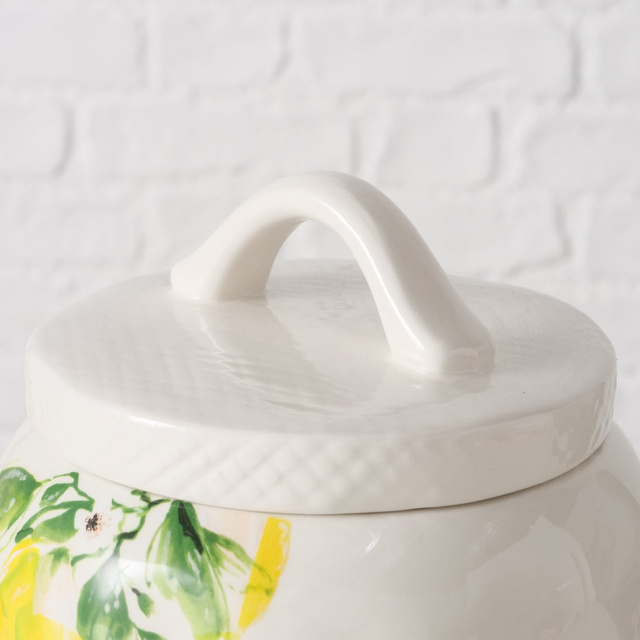 Recipient de bucătărie din ceramică cu model de lămâie, LEMONY