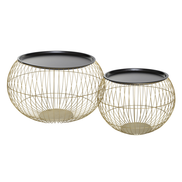 Set 2 masute de cafea rotunde ALYA, metal