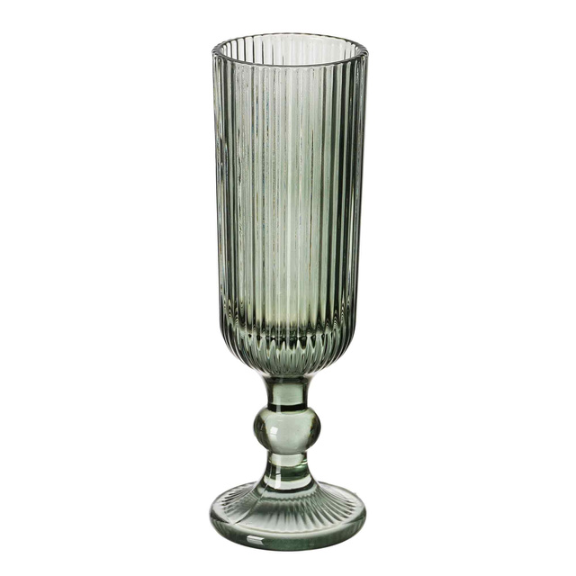 Pahare de sampanie LINES din sticla canelata, set de 6, 160 ml