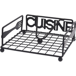 Suport servetel metalic CUISINE, 18 x 18 x 7 cm