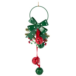 Decorațiune de Crăciun cu clopoței metalici, 29 cm, verde