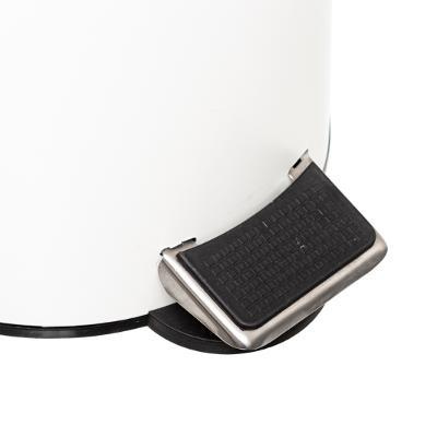 Coș de gunoi modern pentru baie cu capac din bambus, alb, 3 l