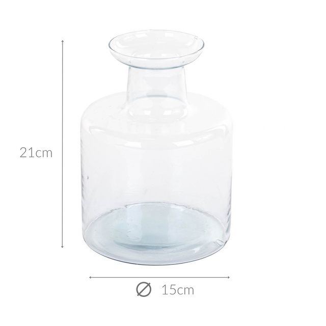 Vaza din sticla reciclata, 21 cm