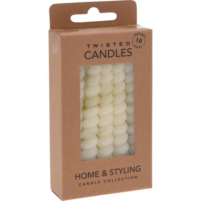 Lumânări de masă spiralate din parafină, 10 cm