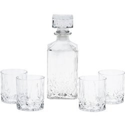 Decantor pentru whiskey, 900 ml, cu 4 pahare