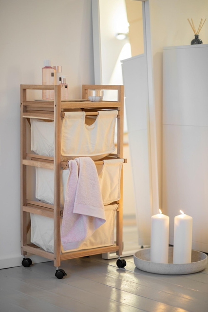 Raft baie ACINA cu trei niveluri, materiale, lemn de salcâm, WENKO