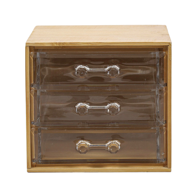 Organizator cosmetic cu trei sertare transparente