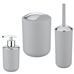 Set accesorii de baie Brasil Grez, dozator de sapun + perie de toaleta + cos de gunoi 2 l, WENKO