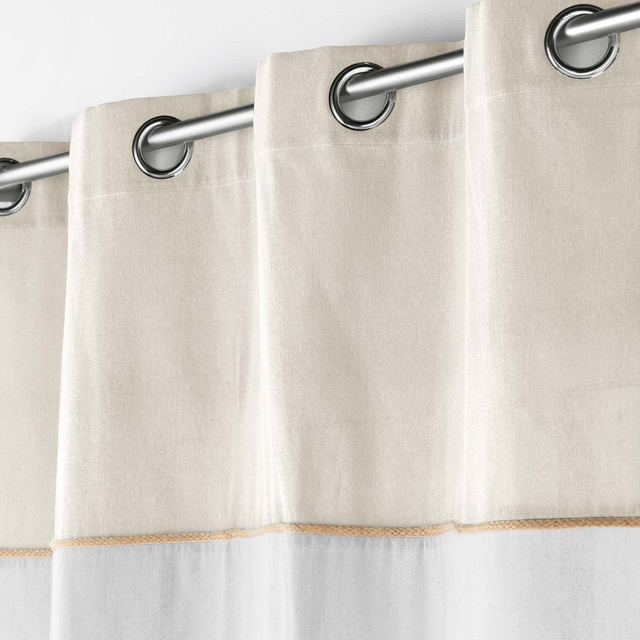 Perdea cu inele si insertie din iuta JANARA, 140 x 240 cm
