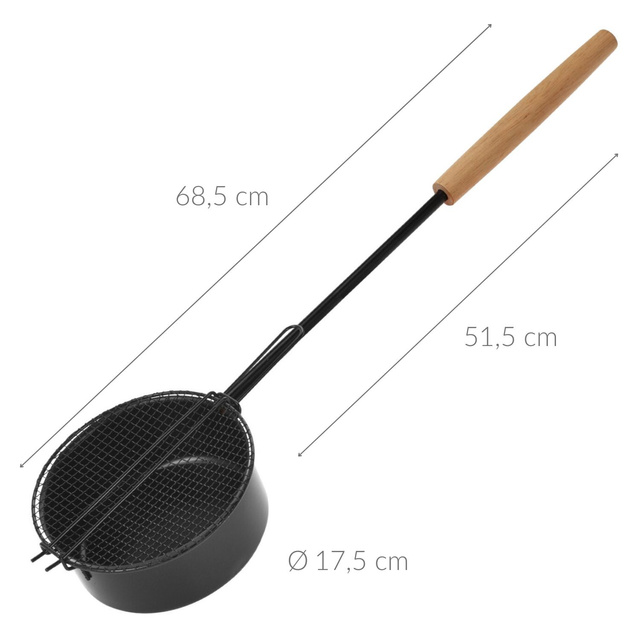 Tigaie pentru foc cu grila, lungime 51,5 cm