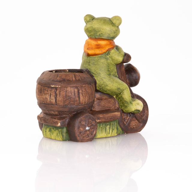 Ghiveci ceramic in forma de broasca, 15 cm