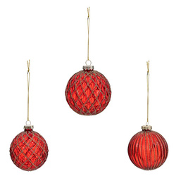 Globuri cu model în relief, Ø 8 cm, 3 buc.