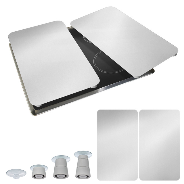 Plăci de sticlă pentru aragaz SILVER, 2 bucăți, WENKO, argintiu