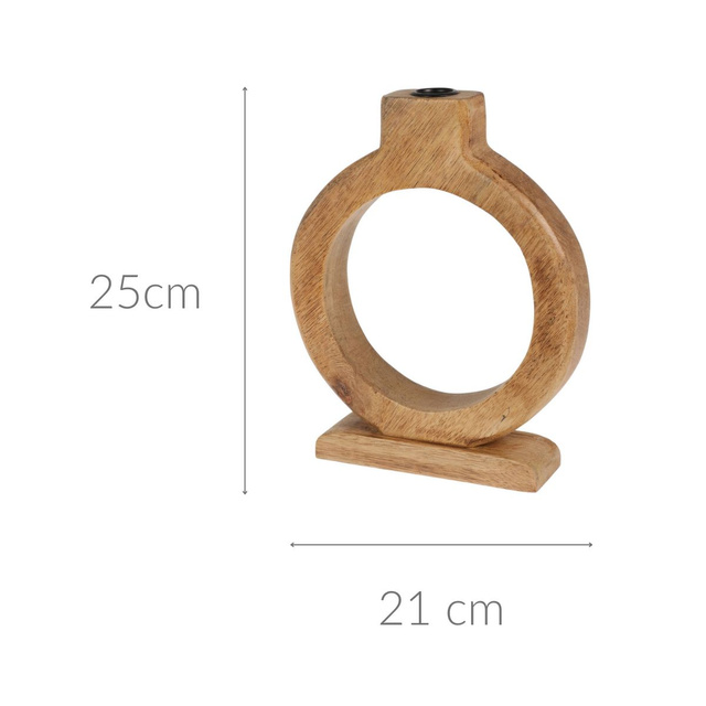 Sfeșnic din lemn, lemn de mango, 21 x 25 cm