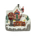 Figurina Atelier de jucarii si Moș Crăciun pe o scară cu iluminare LED