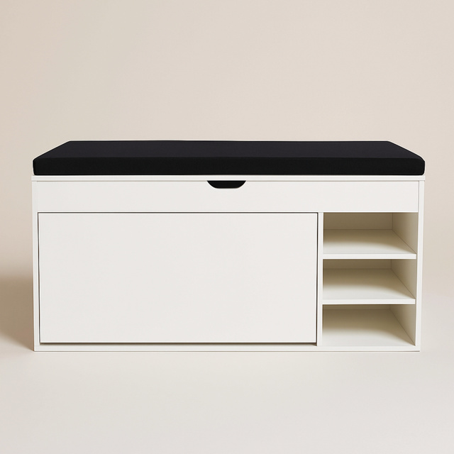 Dulap pentru pantofi cu loc de șezut și rafturi retractabile GRADIA, 100 x 34 x 50 cm