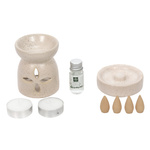 Lămpă aromatică + bețișoare parfumate HAPO, 9 piese