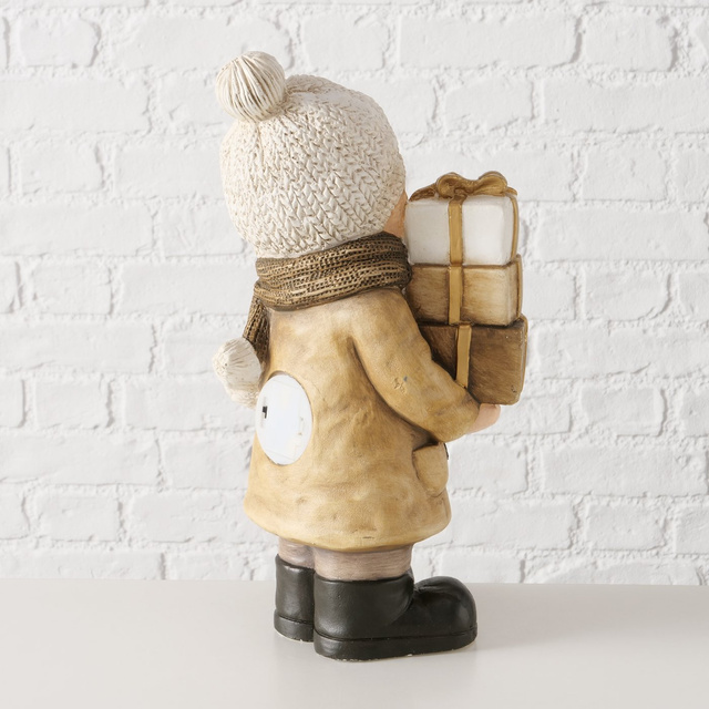 Figurina OSKAR cu iluminare LED, băiat cu cadouri 44,5 cm