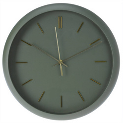 Ceas de perete modern, cu ace aurii, Ø 31 cm