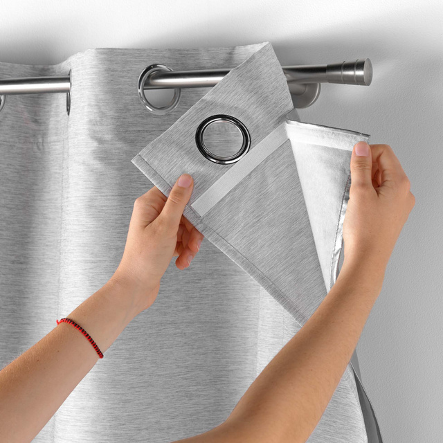 Perdea cu inele cu un strat adaugat opac, doua straturi, 140 x 260 cm