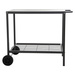 Masa de gradina, mobila pe roti pentru gratar, metal, 90x58x75 cm