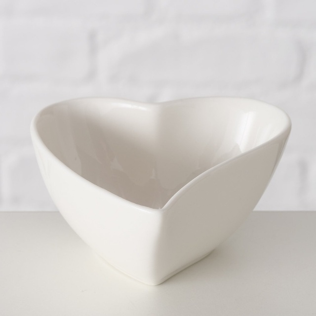 Bol in forma de  inimă Linora, alb