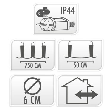 Ghirlandă de grădină PARTY cu 10 lumini LED