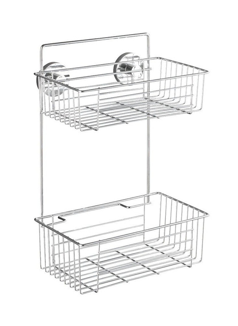 Raft de baie BARI pentru duș, Vacuum-Loc - 2 niveluri, WENKO, argintiu