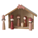 Icoană din lemn cu figurine pictate TALINA, 6 figurine