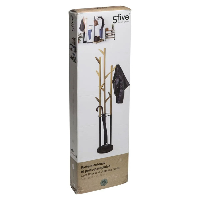 Cuier cu suport umbrele, 2in1, bambus