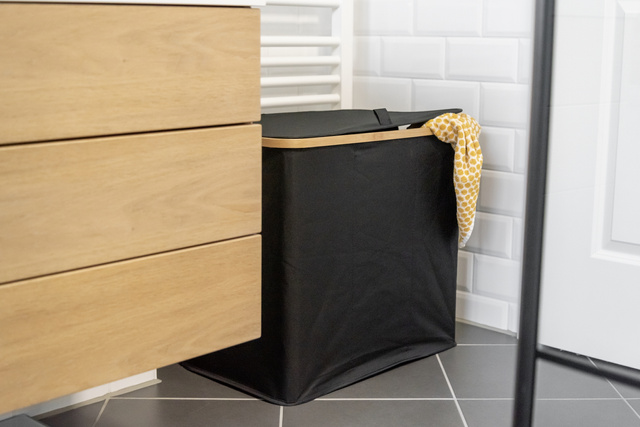 Coș de rufe, bambus, 57 x 50 x 37, Trio Ecori, WENKO