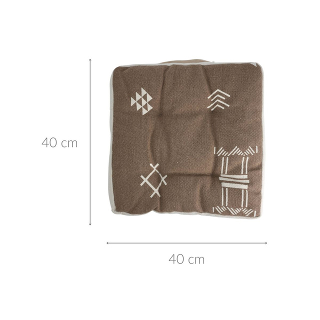 Perna pentru scaun, husa din bumbac, model etnic, 40 x 40 x 6 cm