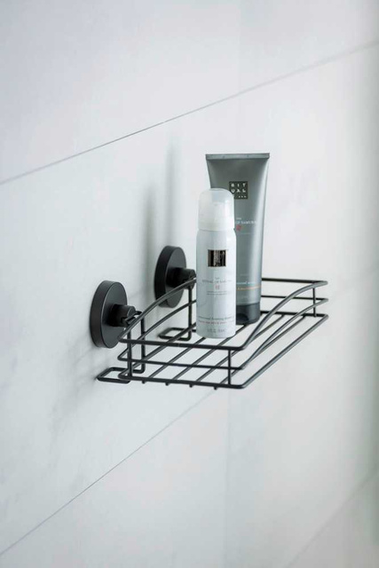 Raft de dus WENKO, metal, negru, Vacuum-Loc