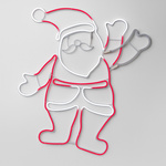 Decorațiune de Crăciun LED, Moș Crăciun, 55 x 61 cm